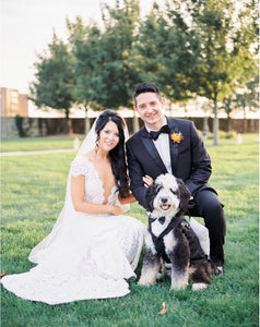 Custom Wedding Dog Tuxedo Suit - Pick your color - custom sizing - White Shirt - Choice of Tie included